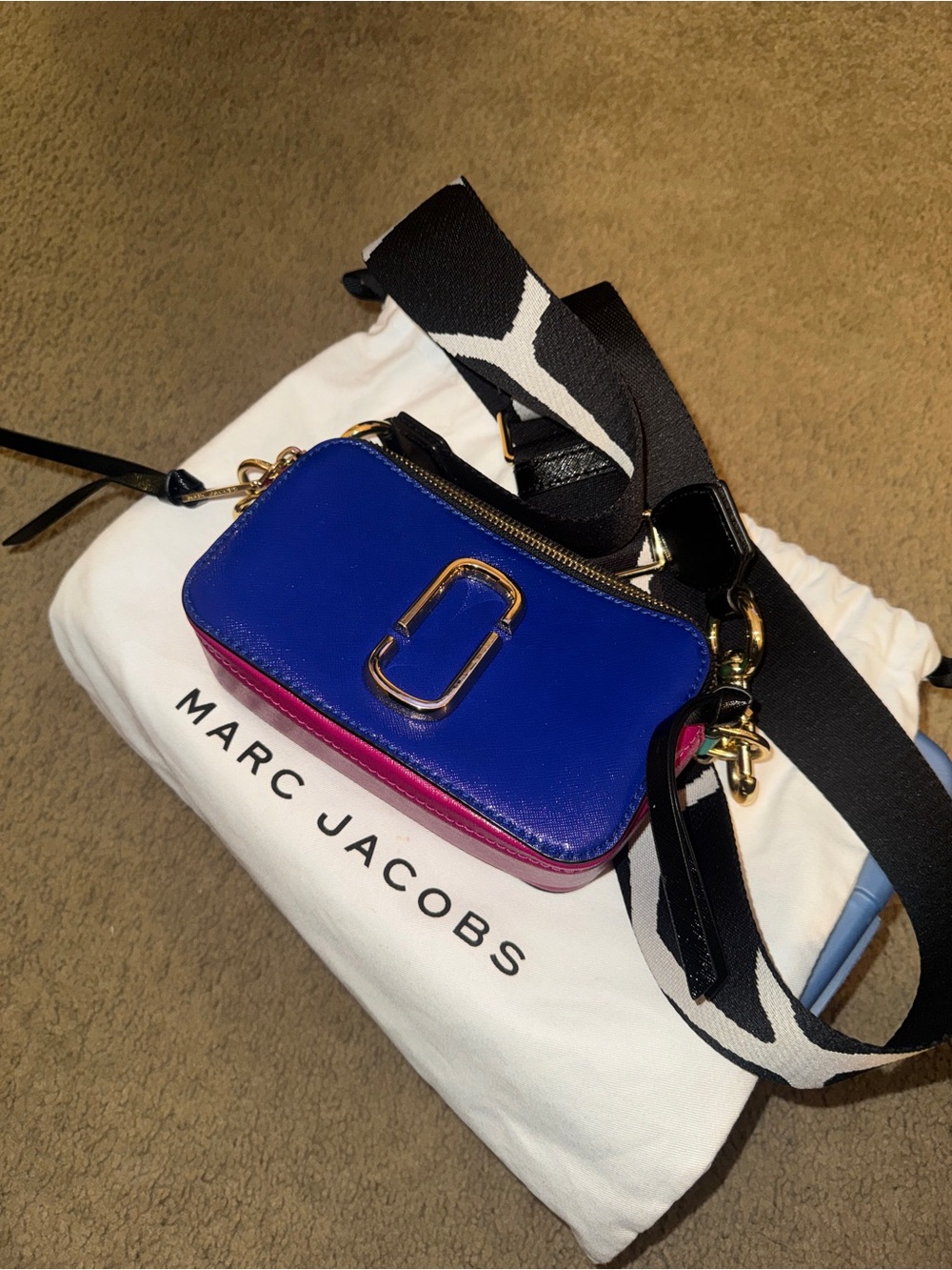 Marc Jacobs Small Crossbody Camera Bag in Blue and Pink